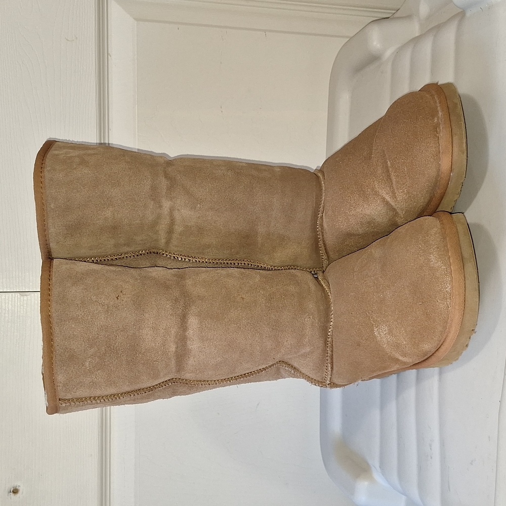 UGG Australia classic tall suede sheepskin leather faux fur boots - 9 - tan - Picture 12 of 12